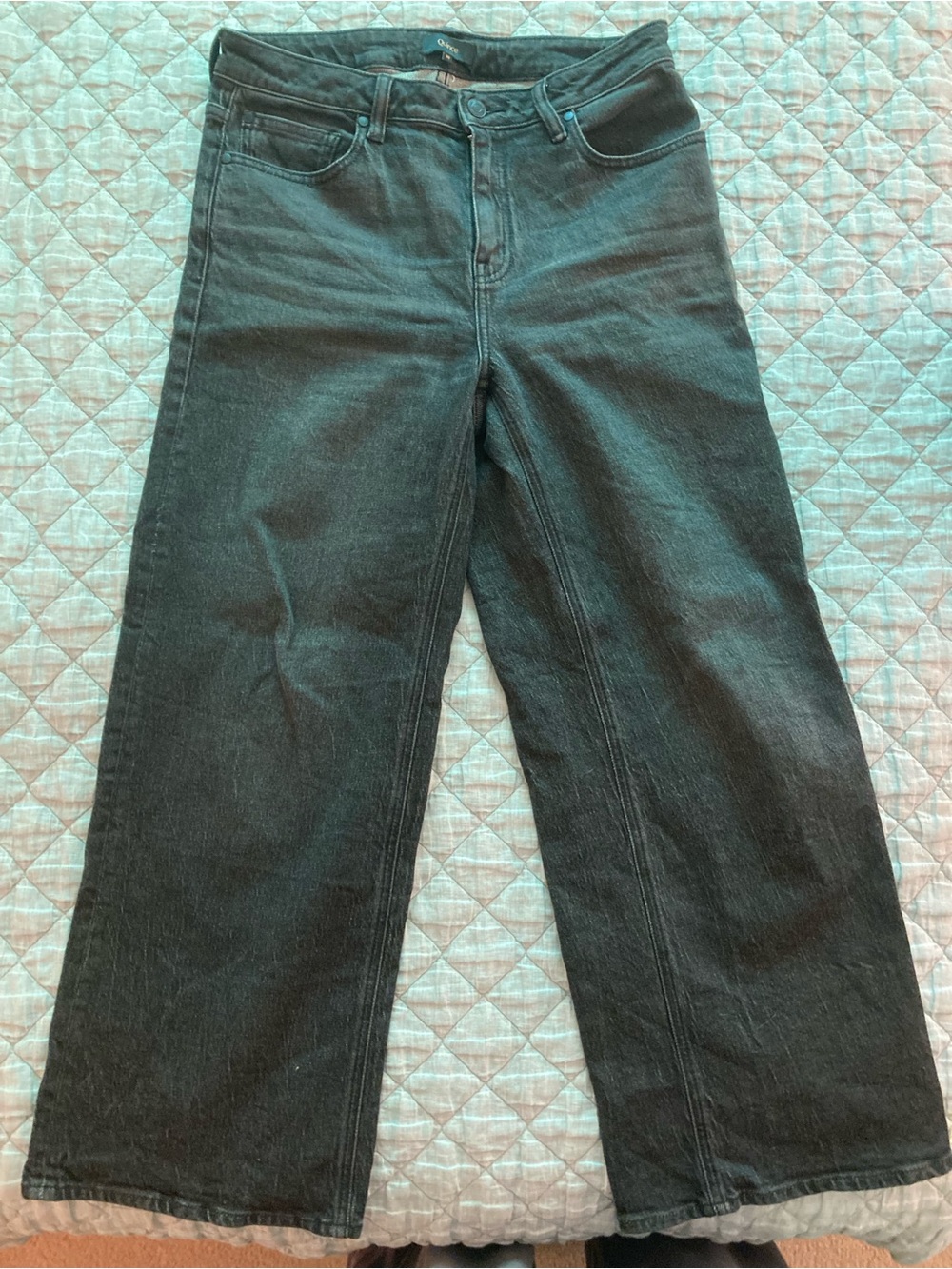 Quince Bella relaxed straight leg jeans  30 washed black
